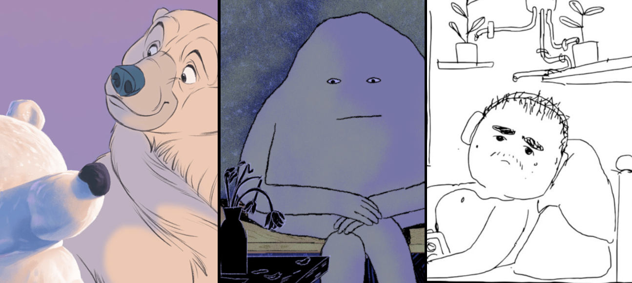 Snow Bear / Stone of Destiny / S The Wolf animation collage stills